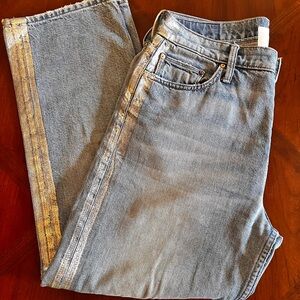 MOTHER The Thrasher Straight Leg Jeans with Silver Stripe size 27